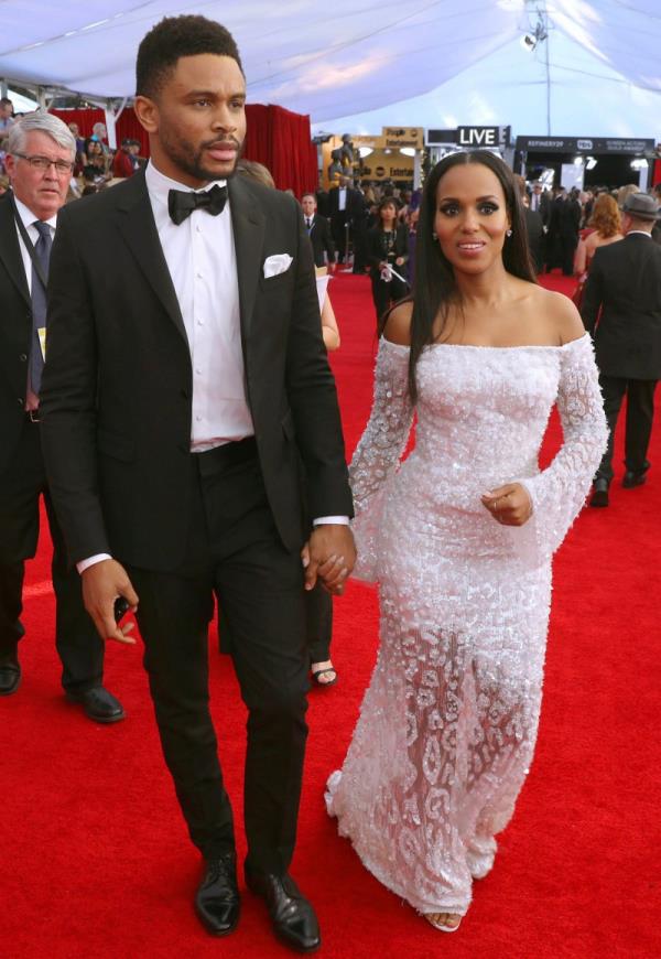Kerry Washington and Husband Nnamdi Asomugha's Relatio<em></em>nship Timeline white gown